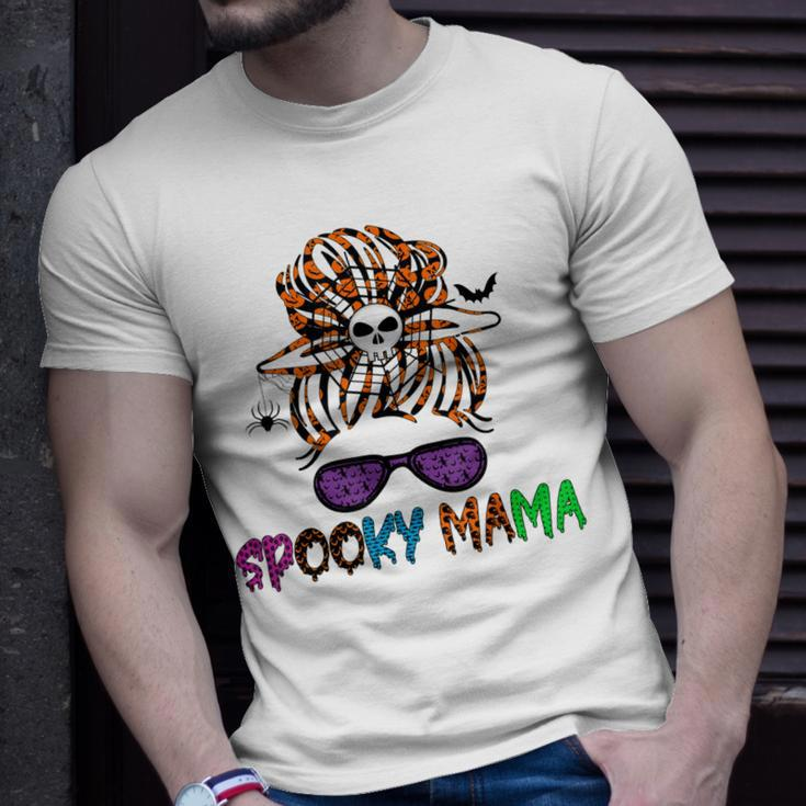 Sunglasses Mama Halloween Messy Bun Skull Witch Mom Spooky Unisex T-Shirt Gifts for Him