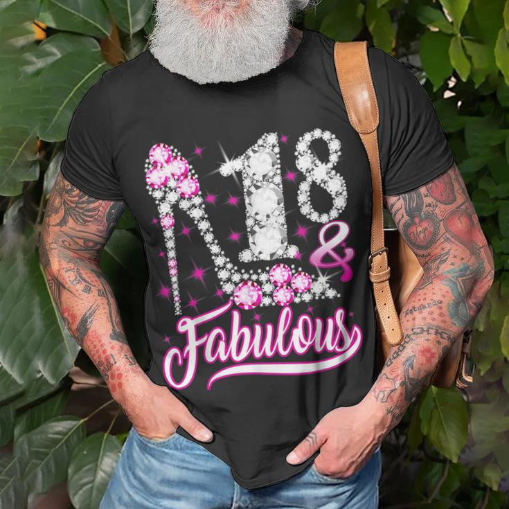 18 Years Old 18 & Fabulous 18Th Birthday Pink Diamond T-shirt Gifts for Old Men
