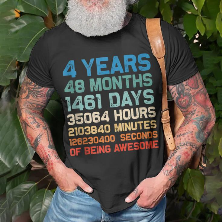 4Th Birthday 4 Years Of Being Awesome Wedding Anniversary V2 Unisex T-Shirt Gifts for Old Men