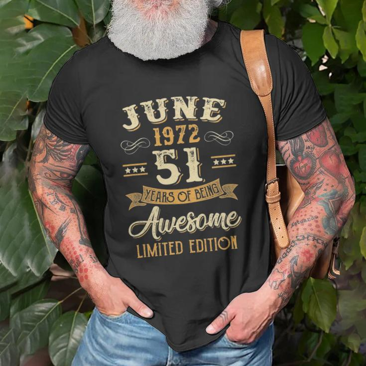 51 Years Awesome Vintage June 1972 51St Birthday Unisex T-Shirt Gifts for Old Men