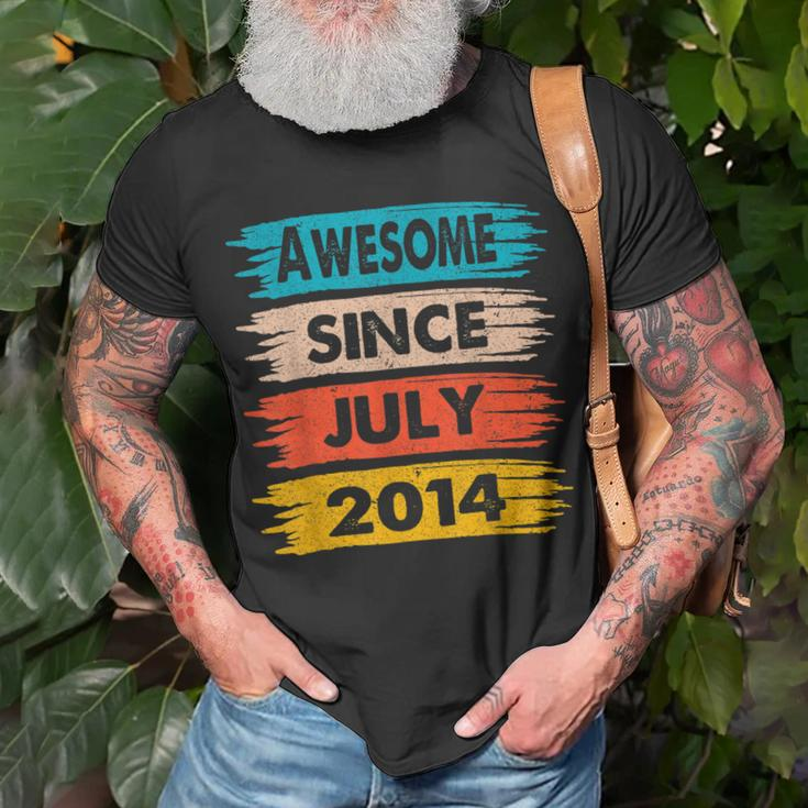 8 Years Old Birthday Awesome Since July 2014 8Th Birthday Unisex T-Shirt Gifts for Old Men