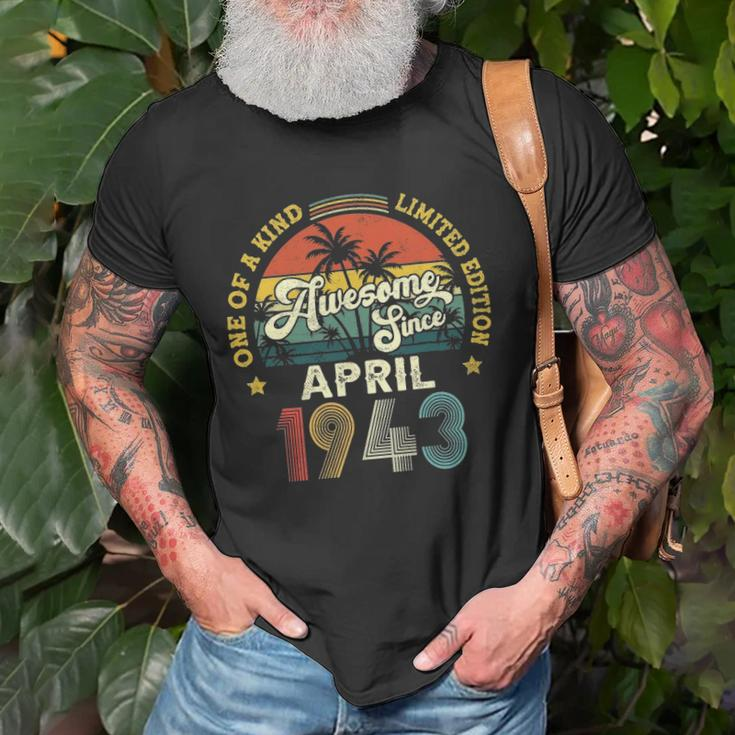 Awesome Since April 1943 Vintage 80Th Birthday For Men Women Unisex T-Shirt Gifts for Old Men