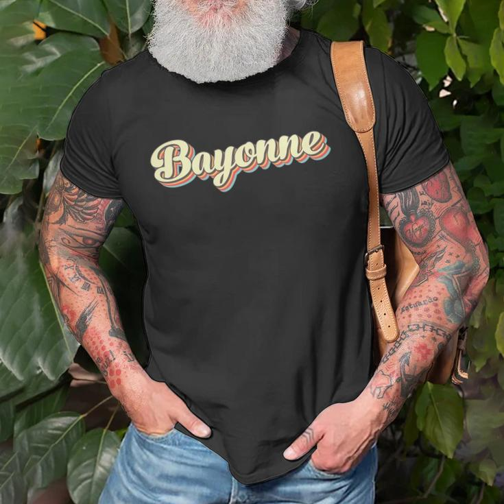 Bayonneretro Art Baseball Font Vintage Unisex T-Shirt Gifts for Old Men