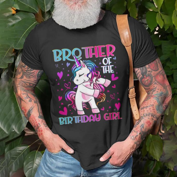 Brother Of The Birthday Girl Flossing Unicorn Brother Gifts Unisex T-Shirt Gifts for Old Men