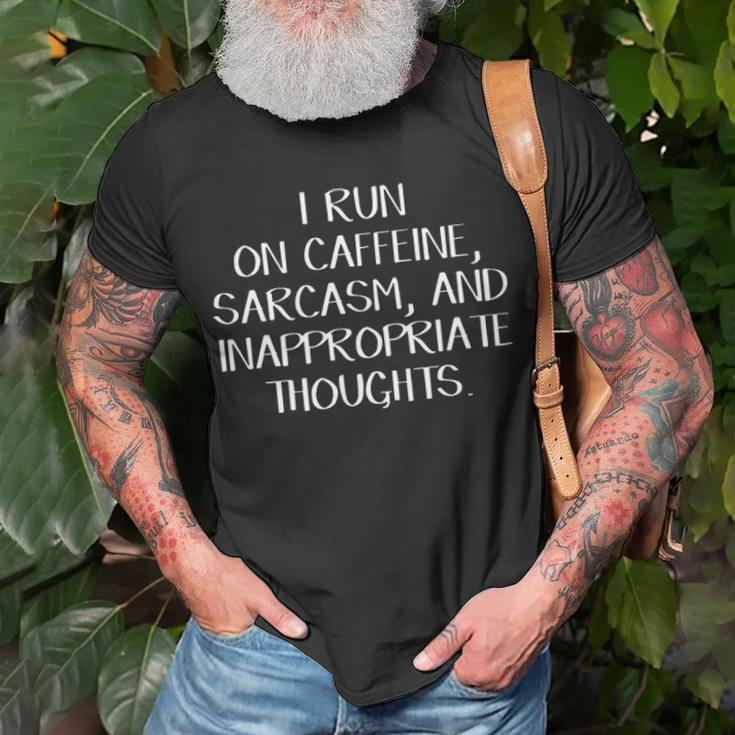 Caffeine Sarcasm And Inappropriate Thoughts Unisex T-Shirt Gifts for Old Men