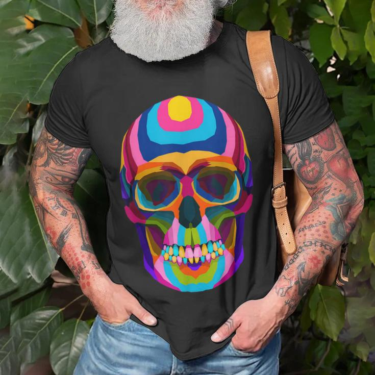 Colorful Sugar Skeleton Scull Halloween Party Costume Unisex T-Shirt Gifts for Old Men