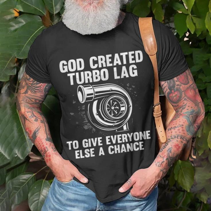 Created Turbo Lag Unisex T-Shirt Gifts for Old Men