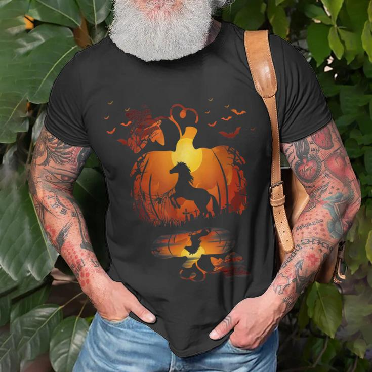 Cute Horse In The Pumpkin Funny Halloween Autumn Happy Fall Men Women T-shirt Graphic Print Casual Unisex Tee Gifts for Old Men