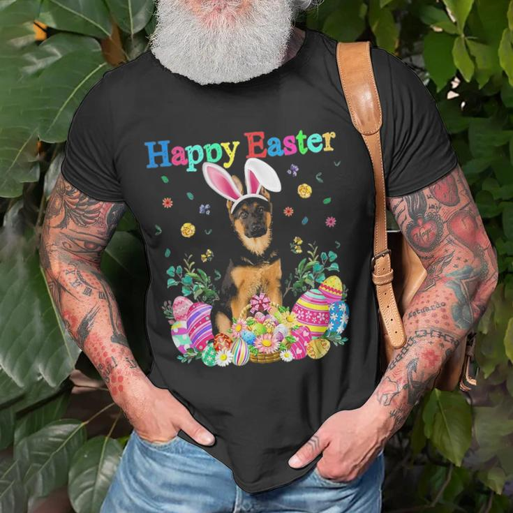 Easter Bunny German Shepherd Dog With Easter Eggs Basket Unisex T-Shirt Gifts for Old Men