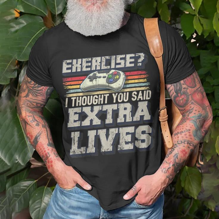 Extra Lives Video Game Controller Retro Gamer Boys V10 T-shirt Gifts for Old Men