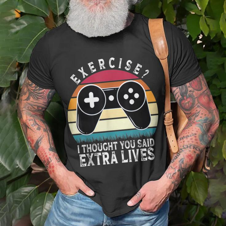 Extra Lives Video Game Controller Retro Gamer Boys V13 T-shirt Gifts for Old Men