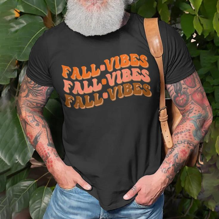 Fall Vibes Thanksgiving Retro Groovy T-shirt Gifts for Old Men