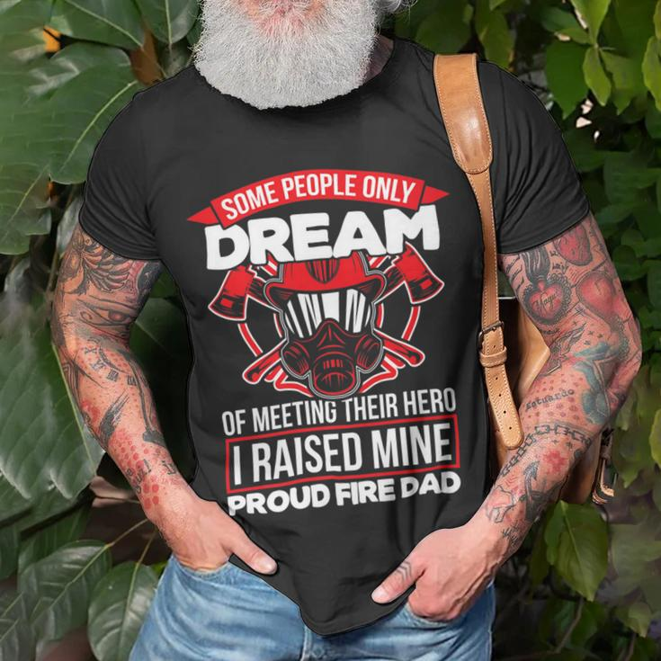 Firefighter Proud Fire Dad Firefighter Dad Of A Fireman Father _ V2 Unisex T-Shirt Gifts for Old Men