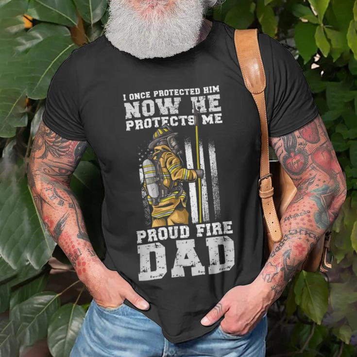 Firefighter Proud Fire Dad Firefighter Dad Of A Fireman Father V2 Unisex T-Shirt Gifts for Old Men
