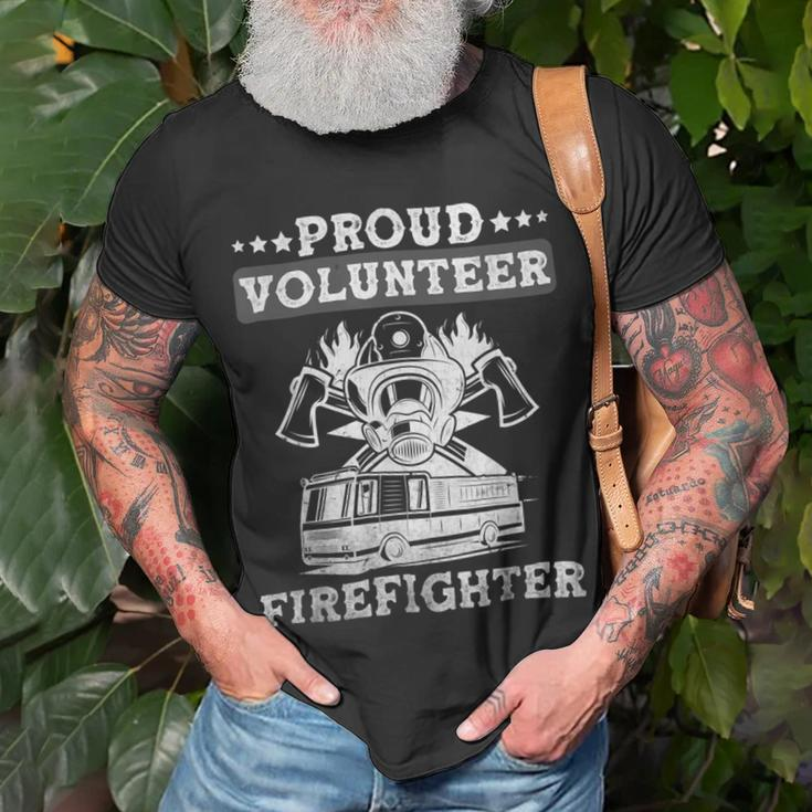 Firefighter Proud Volunteer Firefighter Fire Department Fireman Unisex T-Shirt Gifts for Old Men