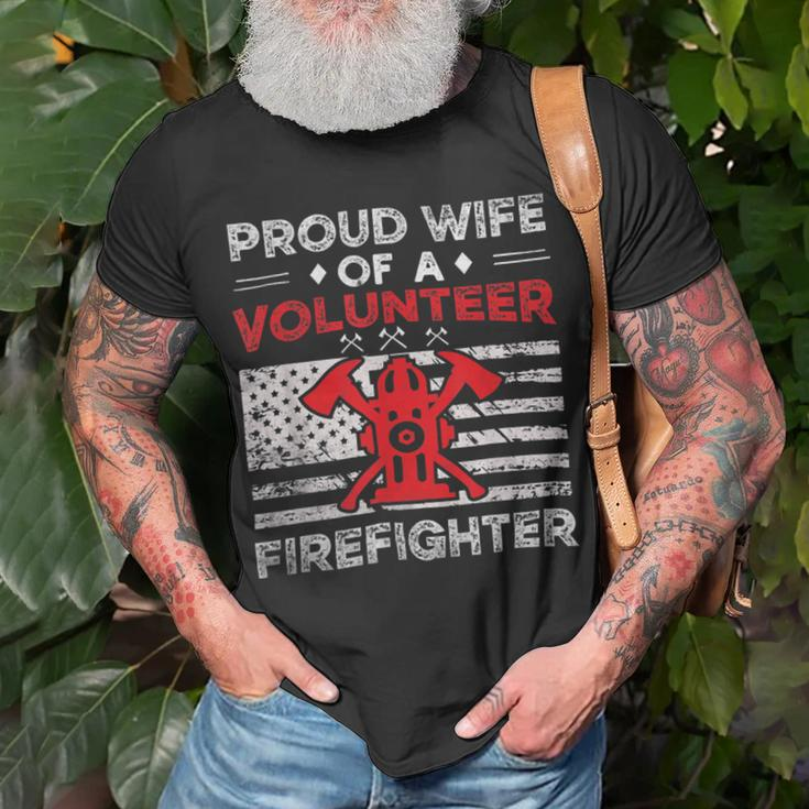 Firefighter Proud Wife Of A Volunteer Firefighter Fire Wife Unisex T-Shirt Gifts for Old Men