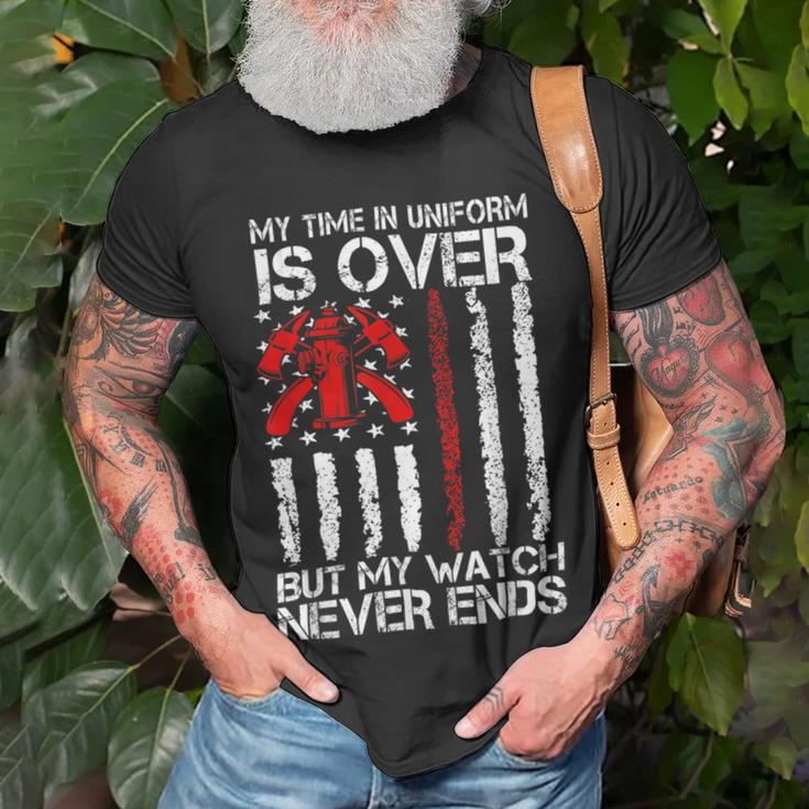 Firefighter Retired Firefighter Thin Red Line Funny Retirement V2 Unisex T-Shirt Gifts for Old Men