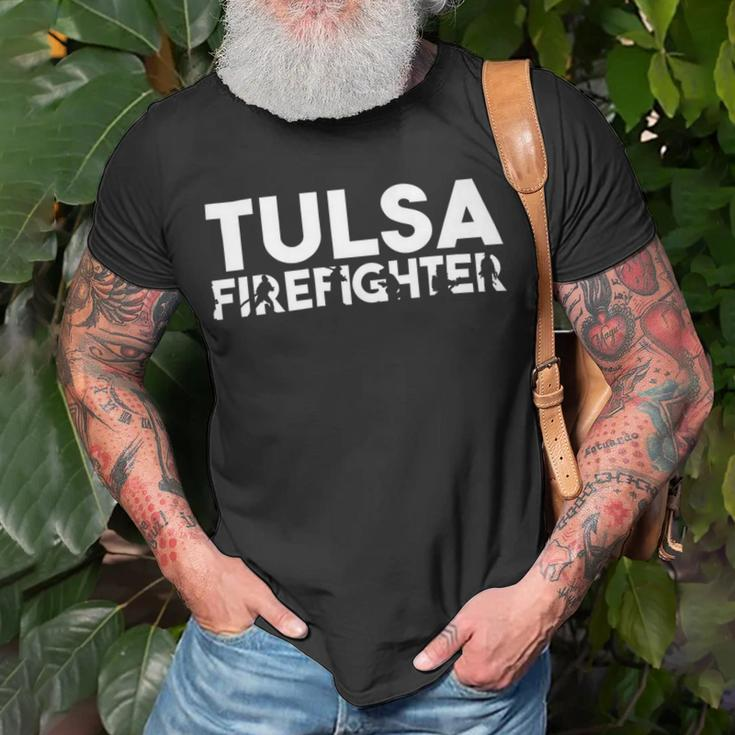 Firefighter Tulsa Firefighter Dad Proud Firefighter Fathers Day V3 Unisex T-Shirt Gifts for Old Men