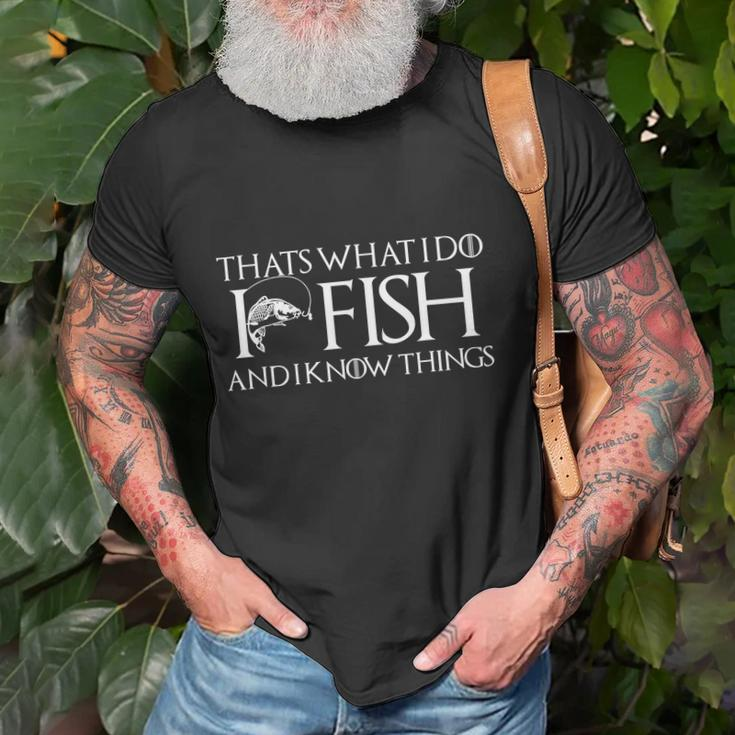 Fishing Dads Day I Know Fishing Things T-shirt Gifts for Old Men