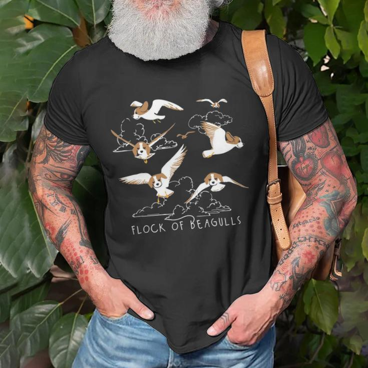 Flock Of Beagulls Beagle With Bird Wings Dog Lover Funny Unisex T-Shirt Gifts for Old Men