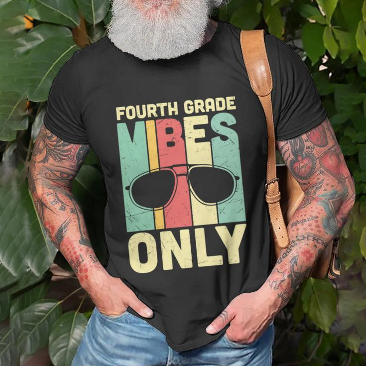 Funny Back To Schol Fourth Grade Vibes Only Unisex T-Shirt Gifts for Old Men