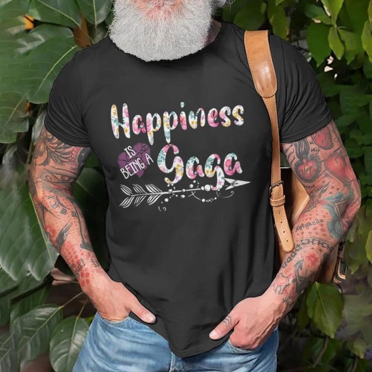 Happiness Is Being A Gaga Cute Womens Grandma Unisex T-Shirt Gifts for Old Men