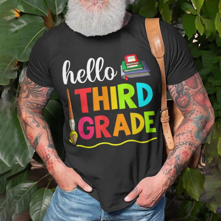 Hello Third Grade Boy Kids Teachers Girl Students 3Rd Grade Unisex T-Shirt Gifts for Old Men