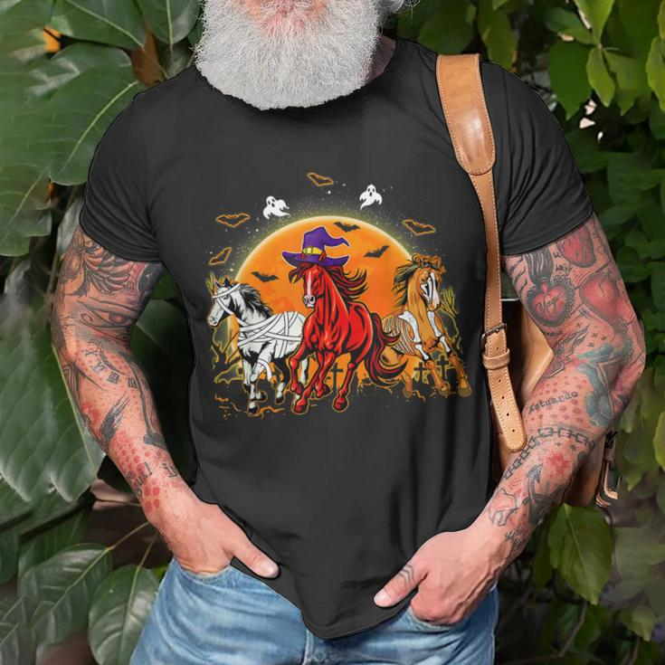 Horse Mummy Witch Pumpkin Halloween Horror For Horse Lovers Unisex T-Shirt Gifts for Old Men
