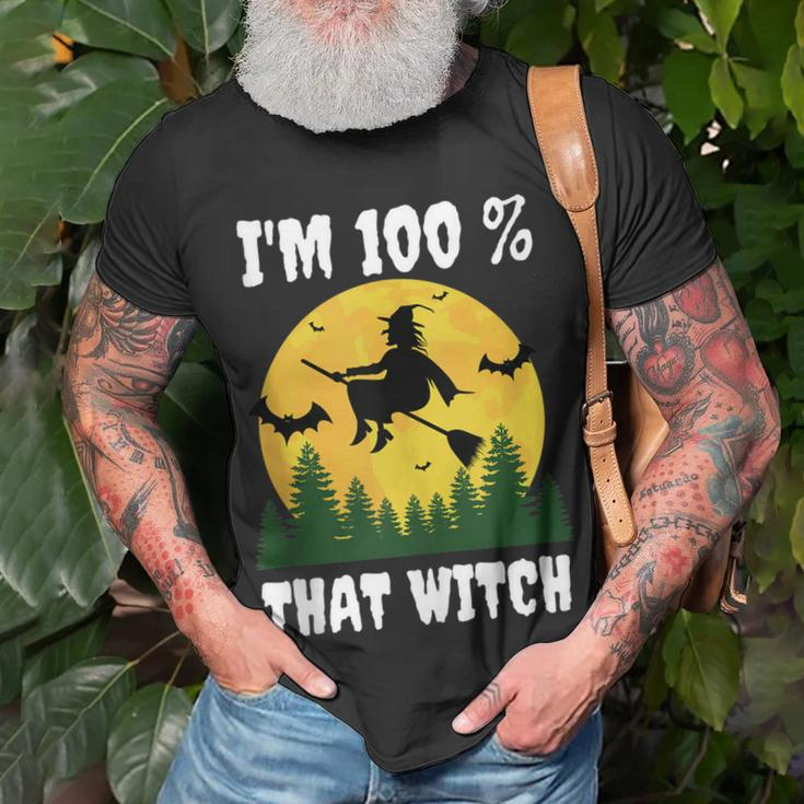 Im 100 Percent That Witch Funny Halloween Dna Results Unisex T-Shirt Gifts for Old Men