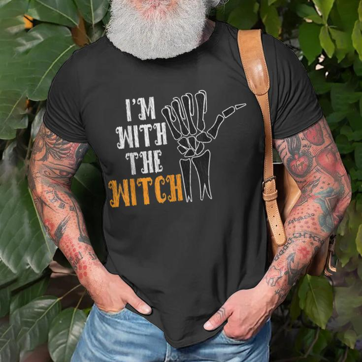 Im With The Witch Funny Couples Husband Halloween Costume Unisex T-Shirt Gifts for Old Men
