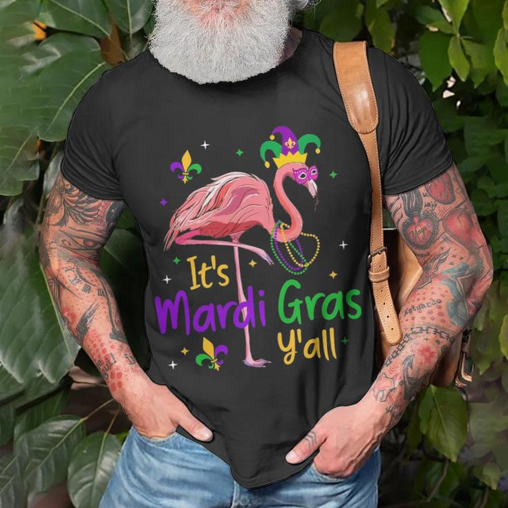 It S Mardi Gras Y All Flamingo Mardi Gras T-shirt Gifts for Old Men