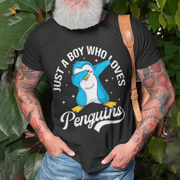 Just A Boy Who Loves Penguins Lover Kids Boys Penguin Unisex T-Shirt Gifts for Old Men