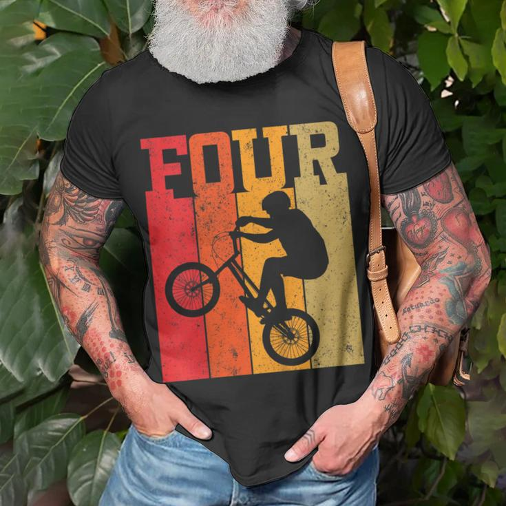 Kids 4Th Birthday Boys 4 Year Old Four Bmx Bike Racing Bicycle V2 Unisex T-Shirt Gifts for Old Men