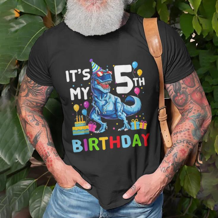 Kids It&8217S My 5Th Birthday Happy 5 Years Dinosaurrex Unisex T-Shirt Gifts for Old Men