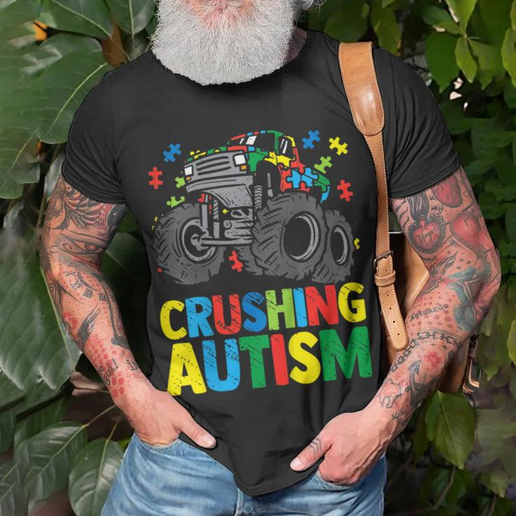 Kids Monster Truck Crushing Austim Autism Awareness Unisex T-Shirt Gifts for Old Men