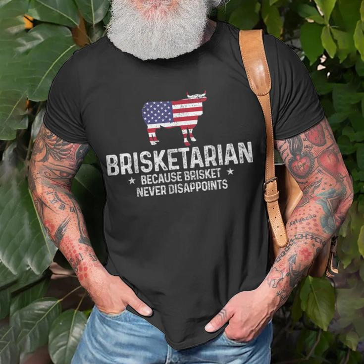 Mens Briketarian Bbq Grilling Chef State Map Funny Barbecue V2 Unisex T-Shirt Gifts for Old Men
