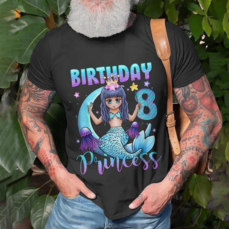 Mermaid Birthday Girl 8 Years Old Mermaid 8Th Birthday Girls T-Shirt Gifts for Old Men