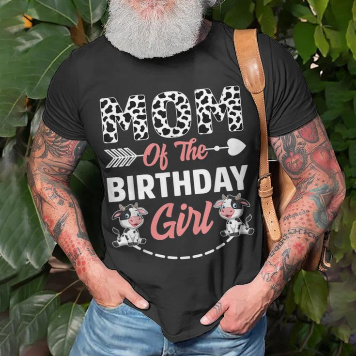 Mom Of The Birthday Girl Cow Birthday Farm Animal Unisex T-Shirt Gifts for Old Men