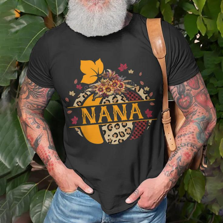 Nana Pumpkin Leopard Sunflower Halloween Unisex T-Shirt Gifts for Old Men