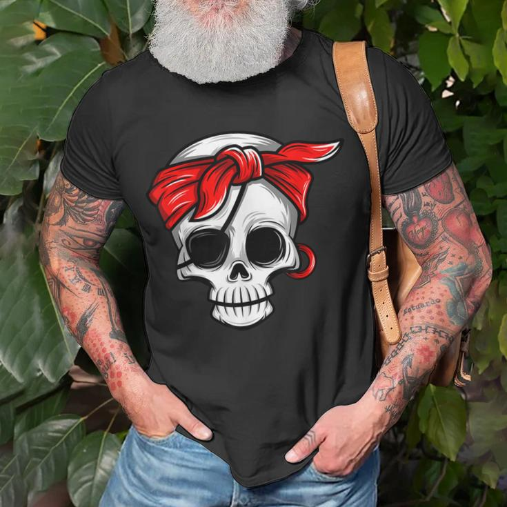 Pirate Dead With Eye Patch Red Bandana Halloween Diy Costume Unisex T-Shirt Gifts for Old Men