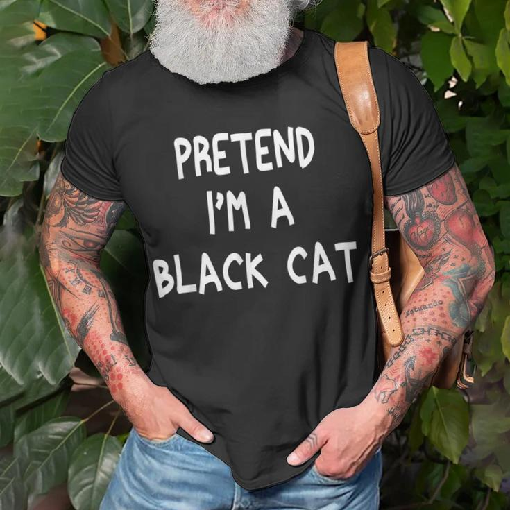 Pretend Im A Black Cat Halloween 2021 Lazy Funny Unisex T-Shirt Gifts for Old Men