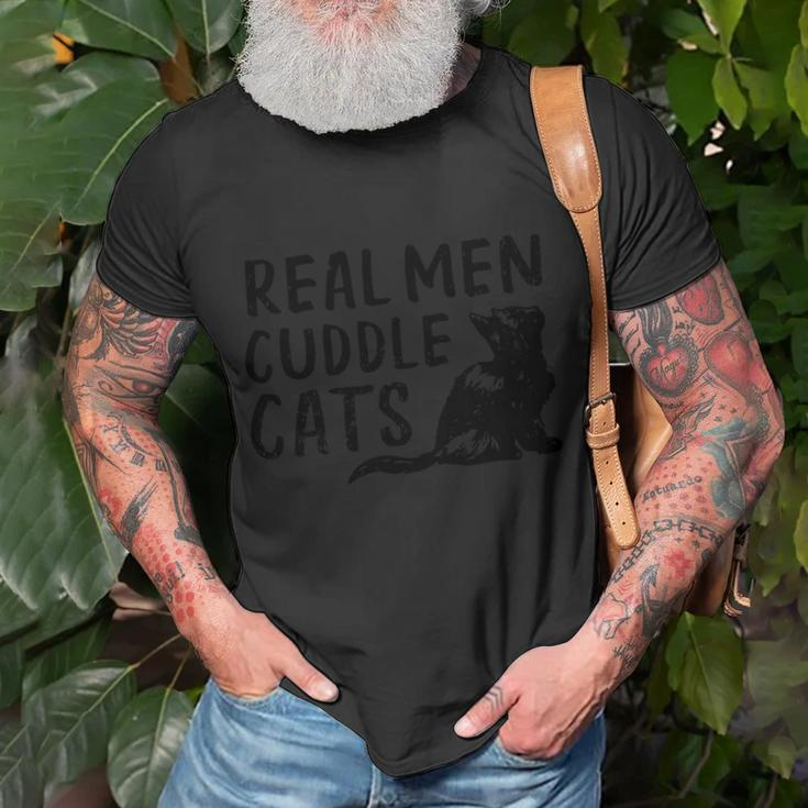 Real Cuddle Cats Black Cat Animals Cat T-shirt Gifts for Old Men