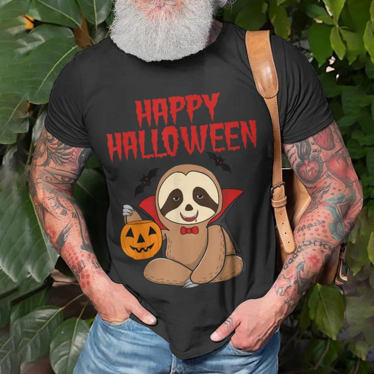 Sloth Halloween Vampire Trick Or Treat Kids Parents Unisex T-Shirt Gifts for Old Men