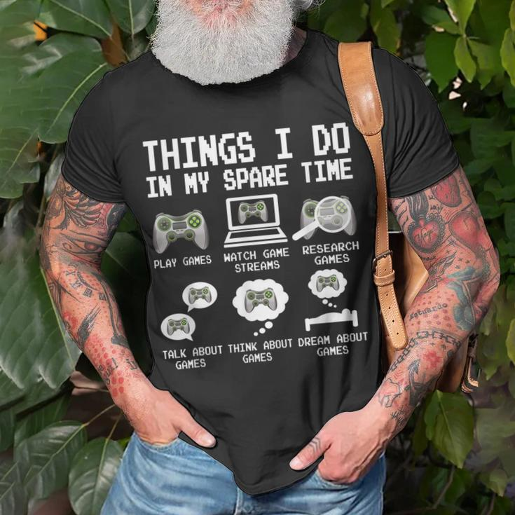 Things I Do In My Spare Time Gamer Video Game Gaming T-shirt Gifts for Old Men
