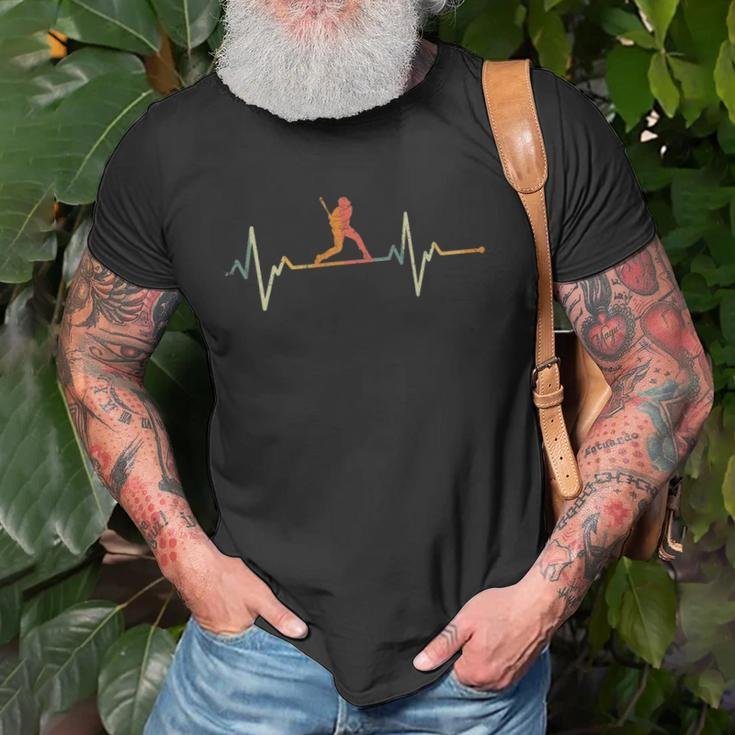 Vintage Baseball Player Gift Heartbeat Baseball Unisex T-Shirt Gifts for Old Men