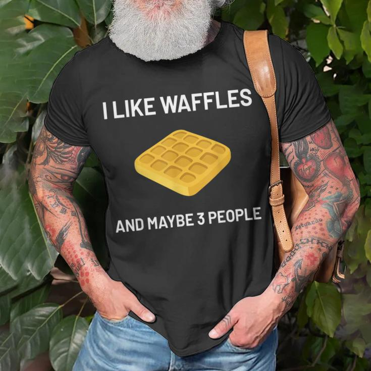 I Like Waffles Belgian Waffles Lover T-shirt Gifts for Old Men