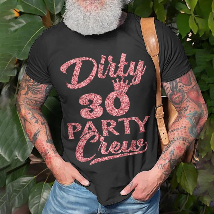 Womens Dirty 30 Crew 30Th Birthday Party Crew Dirty 30 Men Women T-shirt Graphic Print Casual Unisex Tee Gifts for Old Men