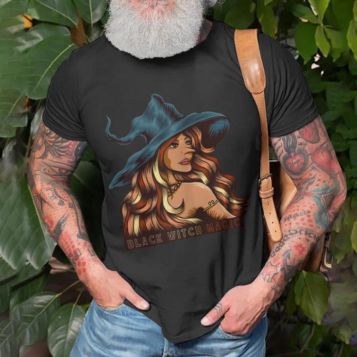 Womens Melanin Black Witch Magic African American Black Halloween Unisex T-Shirt Gifts for Old Men