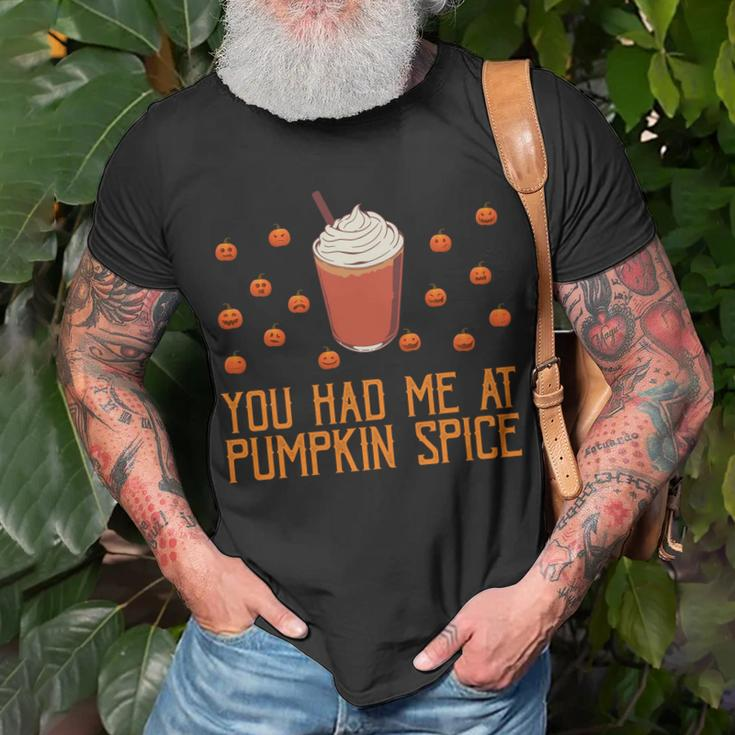 You Had Me At Pumpkin Spice Fall Autumn Pumpkins Halloween Sweatshirt Men Women T-shirt Graphic Print Casual Unisex Tee Gifts for Old Men