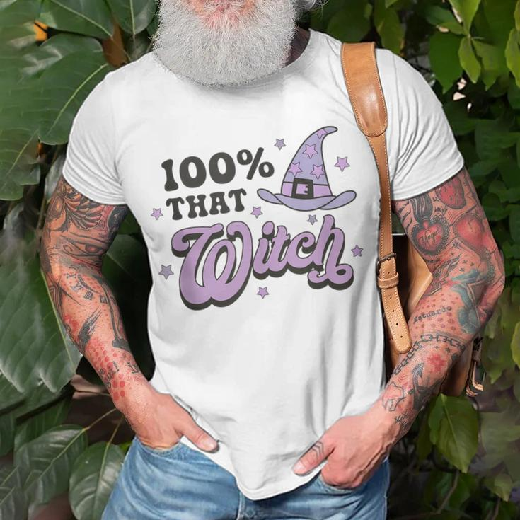 100 That Witch Witchy Woman Witch Vibes Funny Halloween Unisex T-Shirt Gifts for Old Men